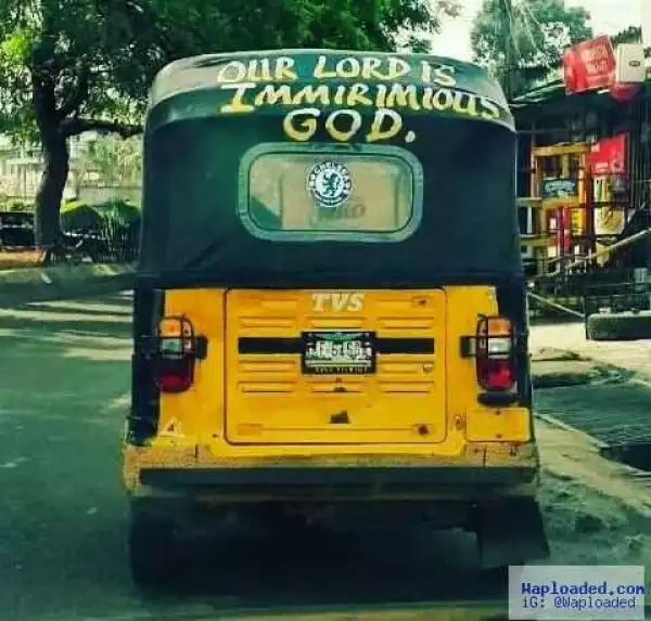 Photo: See the words written on a Keke. Lol.
